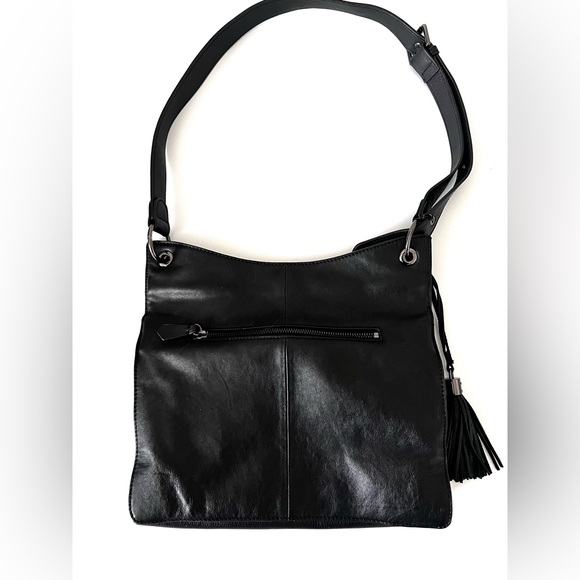 Rachel Roy Black Pebbled Leather Crossbody Shoulder Messenger Bag Hobo Purse - Picture 5 of 14